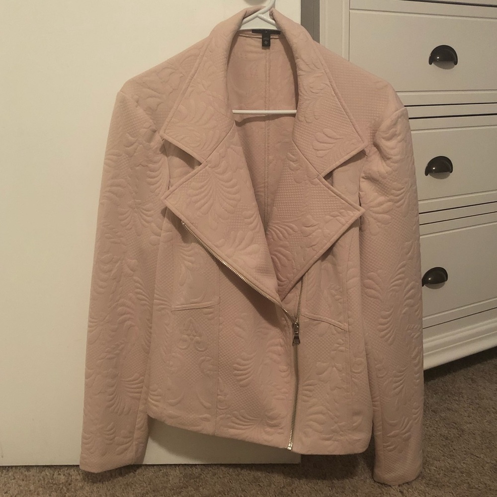 Express Blush Pink Quilted Moto Blazer